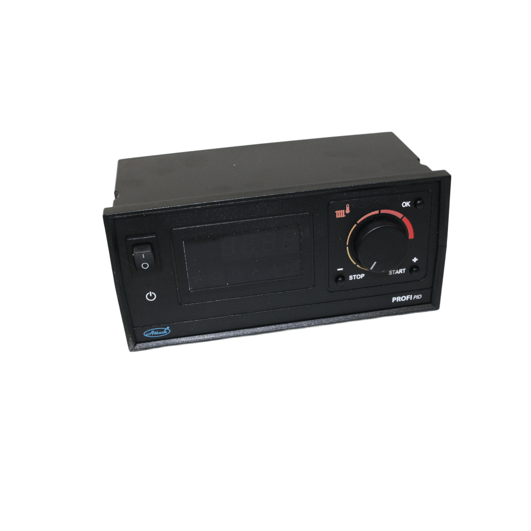 Attack Steuerelektronik RK-200: PROFI PID Controller with START/STOP buttons & adjustable dial. 🔧📊