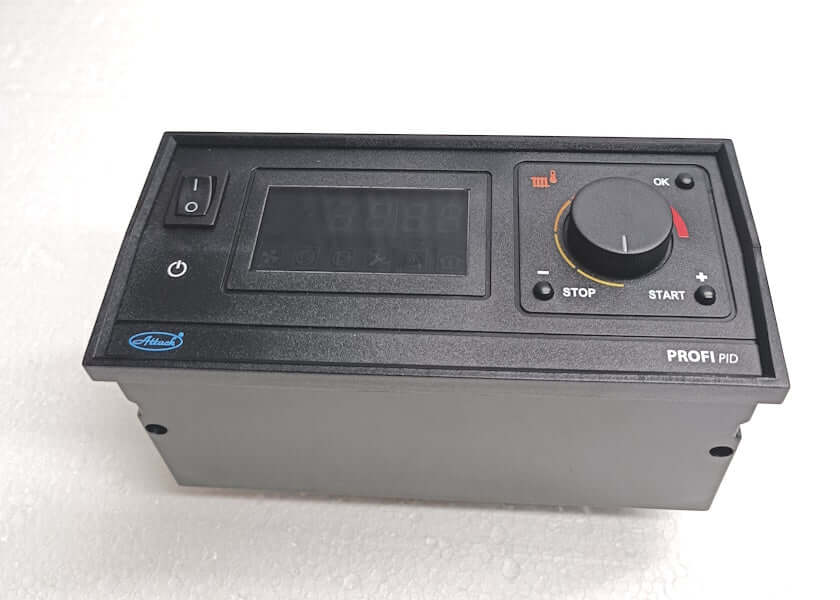Attack Steuerelektronik RK-200 🖥️, PROFI PID Controller, Controls for precision tasks, Start/Stop functions.