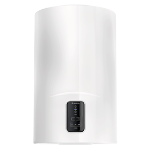 Ariston Lydos Warmwasserspeicher mit Digitalanzeige und Shower Ready Anzeige.