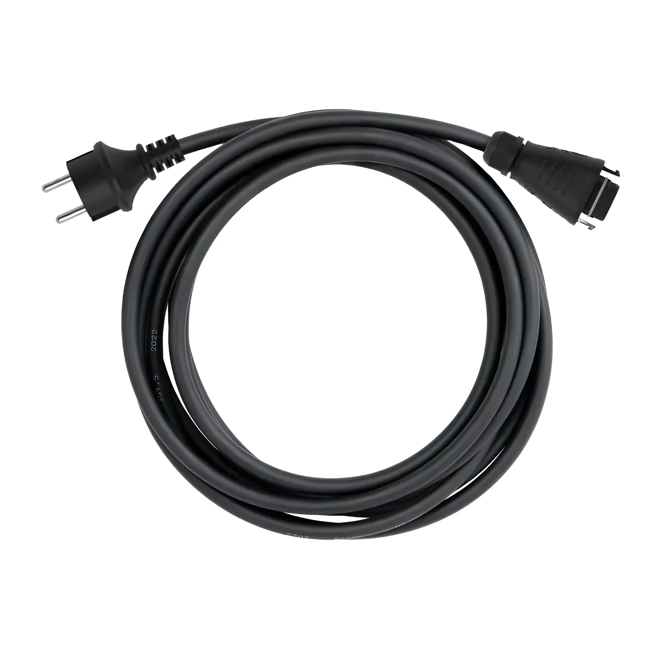 Schwarzes Netzkabel mit europäischem Stecker und Anschluss für 1780Wp Balkonkraftwerk