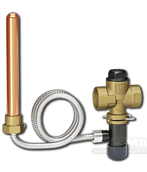 Kupferrohrradiatorventil mit flexibler Schlauch für thermische Ablaufsicherung, CW617N