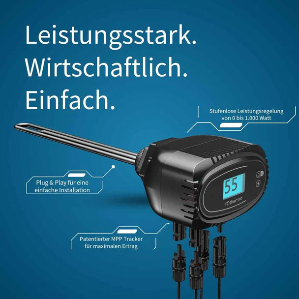 Solar-Heizstab fothermo ROD-1000 – 1.000 W mit Überschussausgang