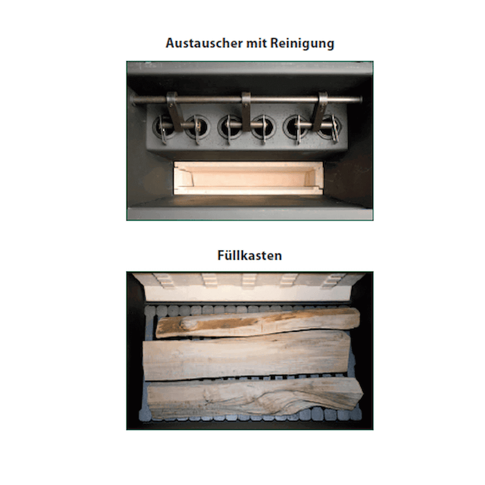 Holzvergaser ROJEK PK BIO 25 kW: Austauscher mit Reinigung und Füllkasten für Brennholz 🔥🌲