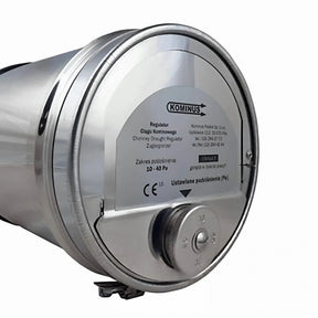 Zugbegrenzer Edelstahl Universal mit Rauchrohradapter und Dichtlippe 120-200mm.