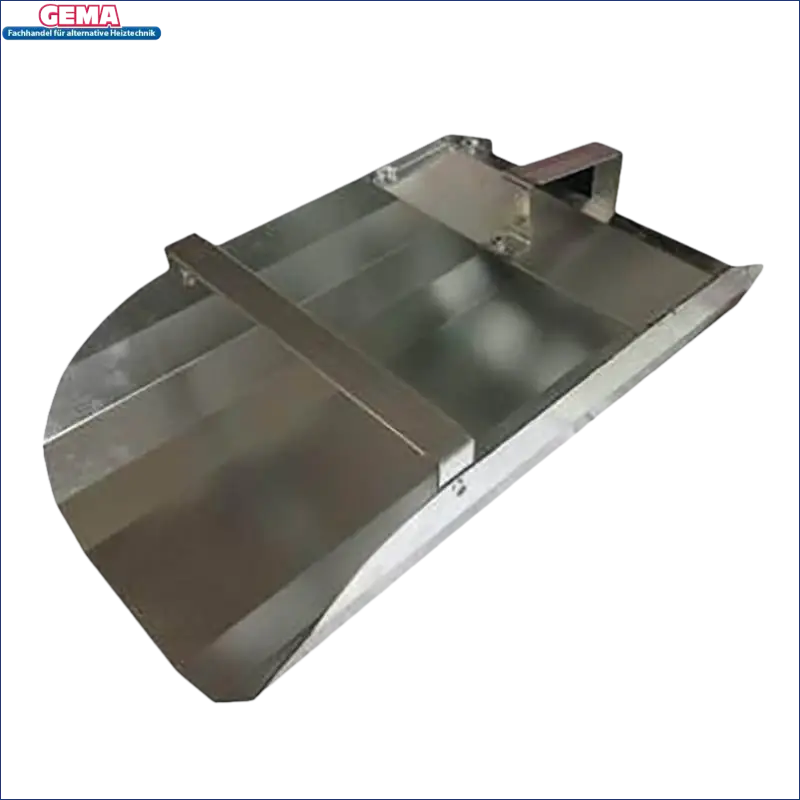 Shiny metal scoop from Attack Ascheschaufel, ideal for boilers and boiler-zubehör
