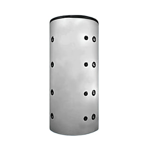 Cylindrischer Wasserspeicher mit mehreren Anschlüssen im Thermoflux 25/135 plus Solarpaket IV