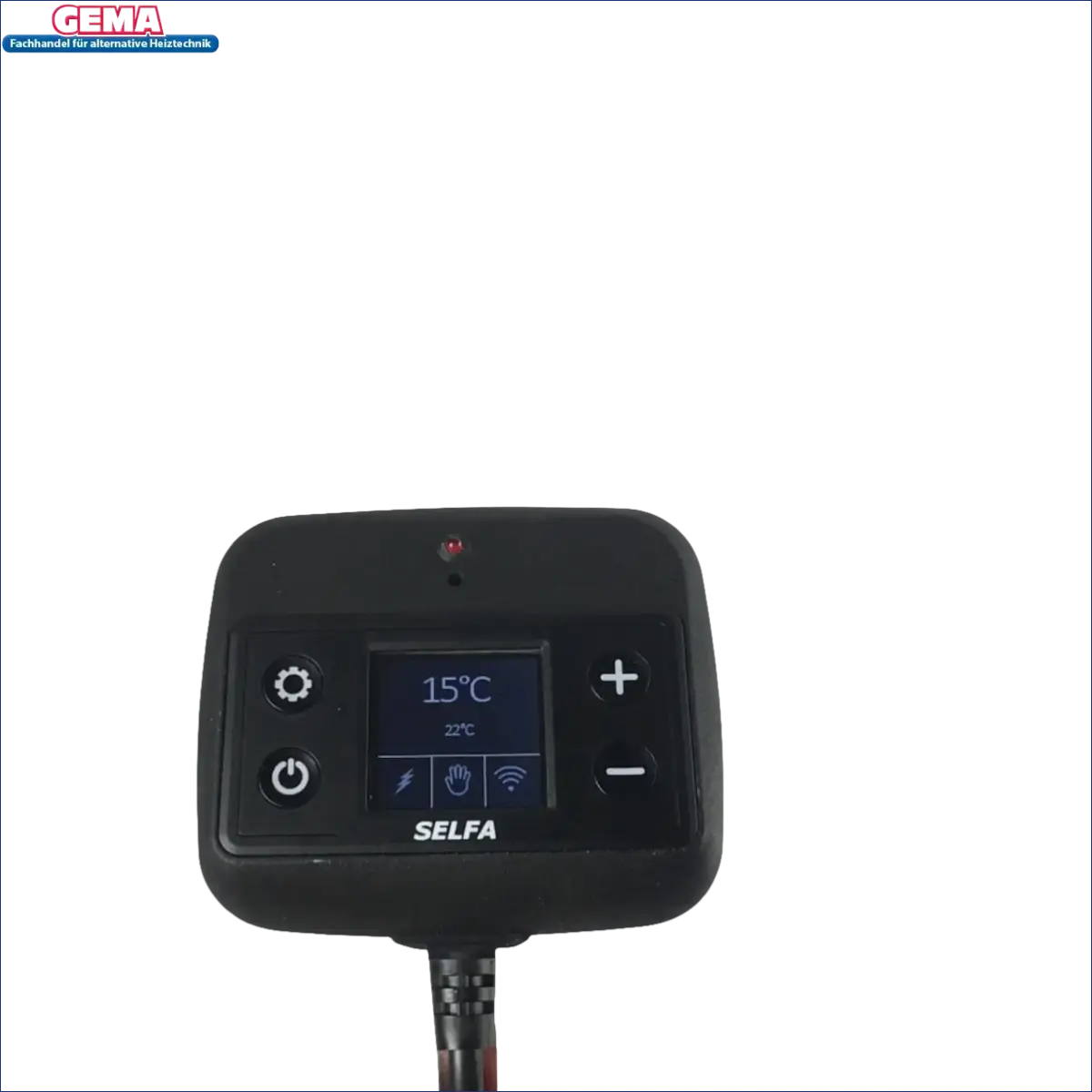 Schwarzer digitaler Thermostat für Elektroheizstab mit App-Steuerung und Temperaturregelung