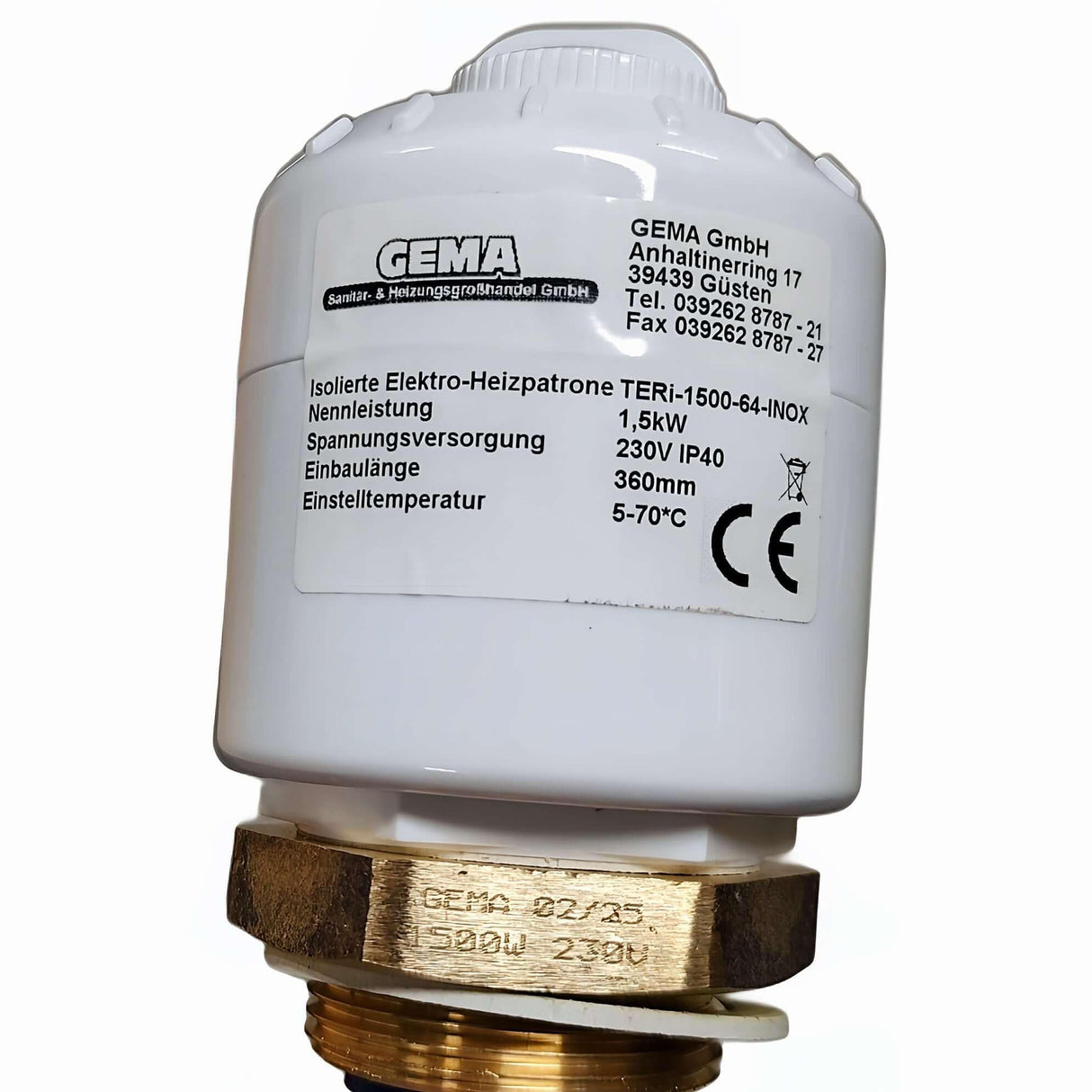 Elektroheizstab Pufferspeicher Solar Heizpatrone⚡1,5 | 2 kW - GEMA Shop