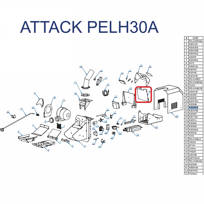 H30951B Vadības un jaudas elektronika ATTACK DPX Combi Pellet 25/30/35, PELH30A un PELHB25 - GEMA veikals