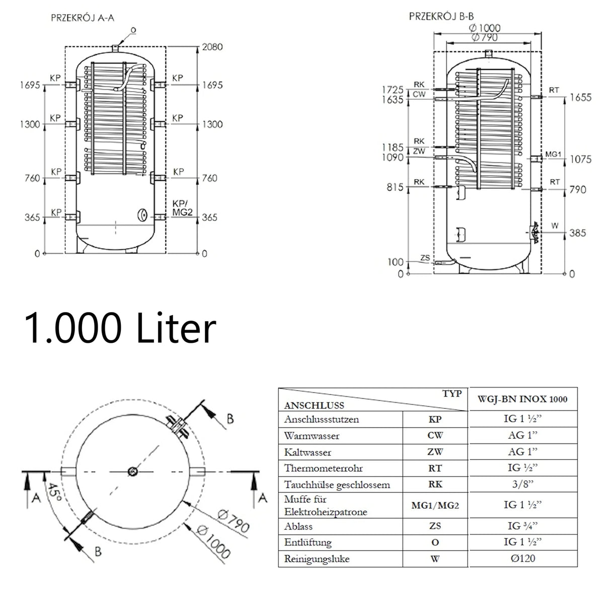 Hygienespeicher ohne Solarregister mit A Isolierung - GEMA Shop