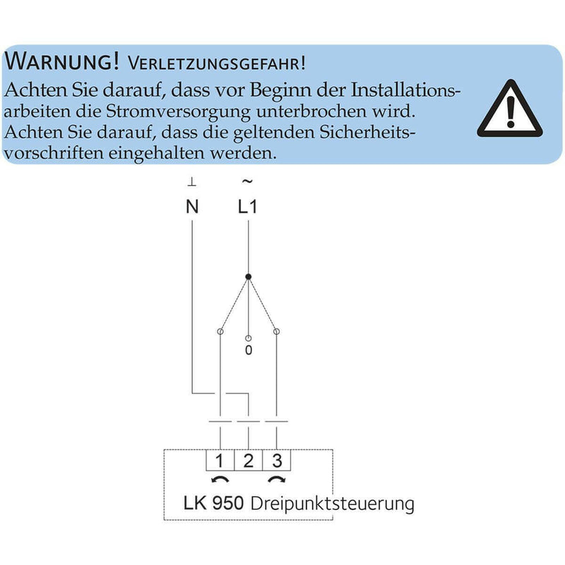LK 950 Stellmotors 230 voltu maisītāja piedziņa ar 3 punktu SPDT - GEMA veikals