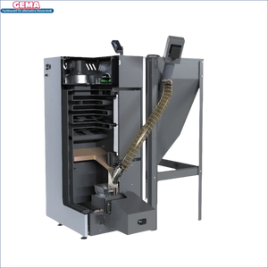 Grauer Pelletkessel NEXTPELL+ 16 kW mit Hoper für effiziente Heizleistung