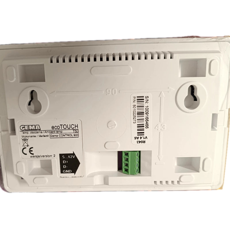 PLUM ecoTouch telpas termostats, telpas sensors, paplašinājums GC920 GEMA Control 920 - GEMA Shop