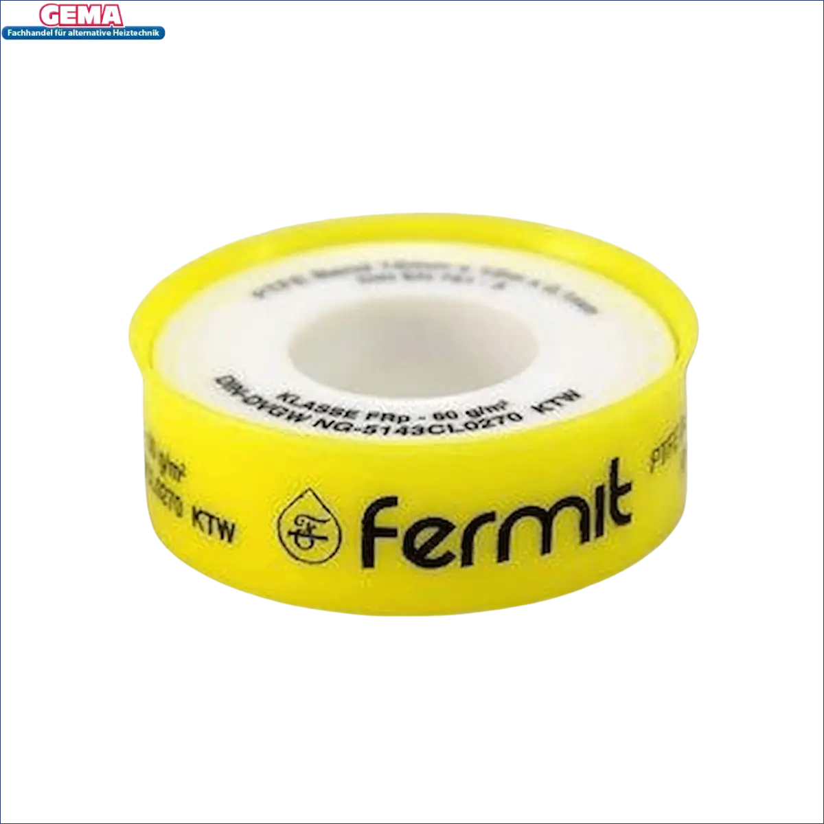 Gelbes PTFE gewindedichtband kalt- Klasse FRp für Boiler, 12mm x 12m