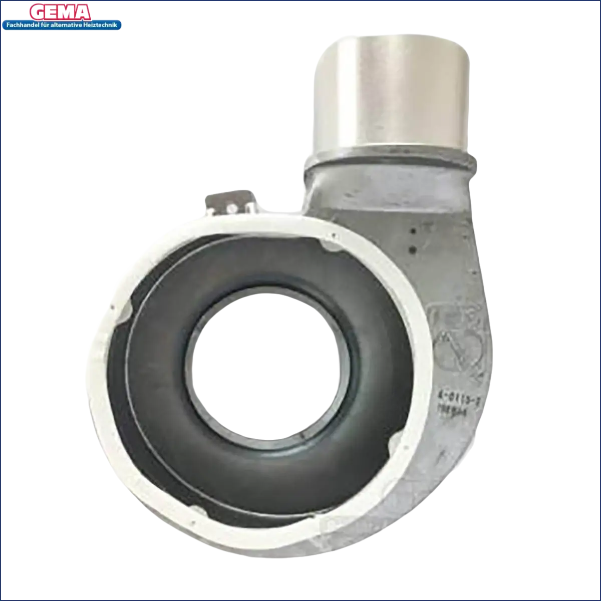 Silbernes Metall-Turbogehäuse ThermoFlux Alu Gehäuse für Rauchgas-Gebläse IP 150