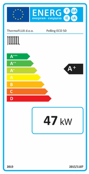 Thermoflux Pelling ECO 50 kW granulu katls ar 185 kg granulu tvertni - GEMA veikals