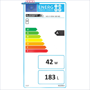 Energieeffizienz-Label auf 100L-180L Warmwasserspeicher mit Anschluss Magnesiumanode